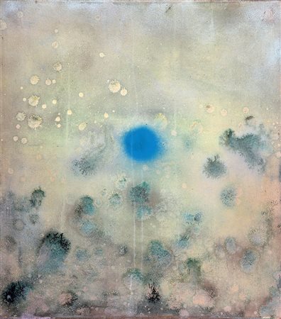 DENIS BOWEN 1921 - 2006 Blue Cloud, 1969 Tecnica mista su tela, cm. 72 x 64...