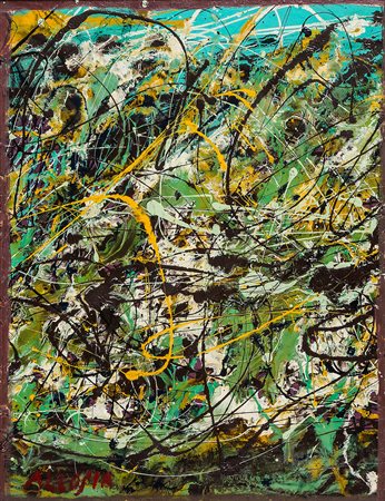 GIUSEPPE ALLOSIA 1910 - 1983 Senza titolo Olio su tavola, cm. 52 x 40 Firmato...