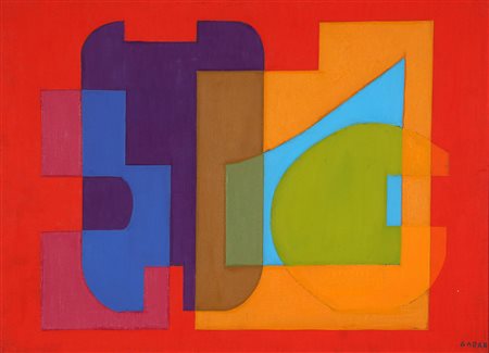 AUGUSTO GARAU 1923 - 2010 Contrappunto, 1991 Olio su tela, cm. 54 x 73...