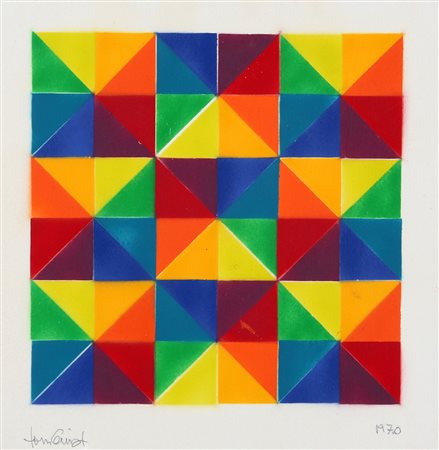 JORRIT TORNQUIST 1938 Senza titolo, 1970 Acrilico su carta, cm. 48 x 31,5...