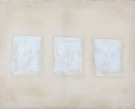 VINCENZO CECCHINI 1934 Bianco/celeste, 1973 Grafite e olio su tela, cm. 80 x...