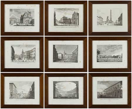 Autori diversi, sec. XIX. Gruppo di cinquantuno acqueforti raffiguranti...