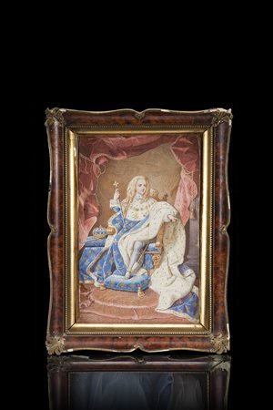 Scuola della fine del sec. XIX "Ritratto di Luigi XV da bambino" miniatura su...