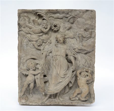 Scultore del sec. XVIII "Allegoria di Santa Caterina d'Alessandria con putti...