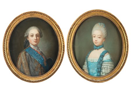 Scuola del secolo XVIII "Ritratto di Ercole III d'Este giovinetto" e...