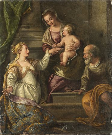 Alla maniera di Giovanni Antonio Fumiani, secolo XVII "Matrimonio mistico di...