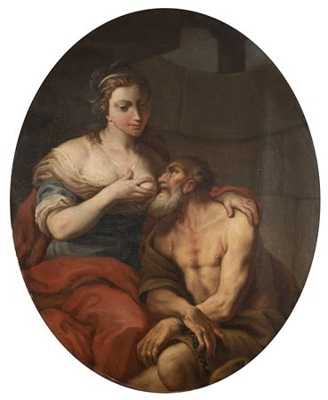Cerchia di Giovanni Battista Pittoni, secolo XVIII "La Carità Romana", olio...