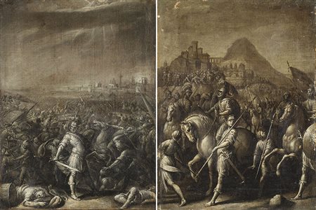 Maestro nordico della fine del secolo XVI inizi XVII "Scene di storia romana"...