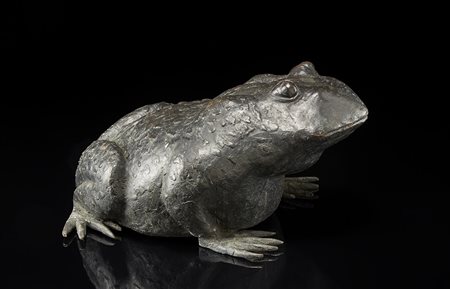 Manifattura orientale "Rospo" scultura in bronzo (cm 26x16x35)Oriental...