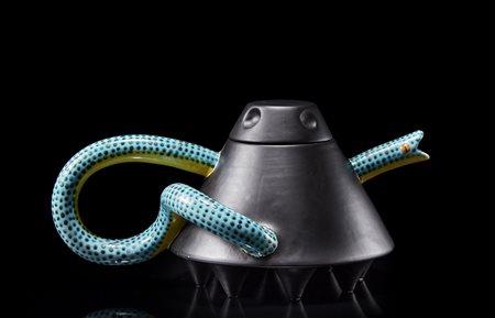 Luigi Serafini (Roma 1949)"Teapot Nessie", teiera in ceramica smaltata in...