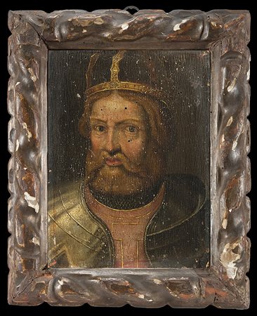 Scuola del sec. XVII "Ritratto di Federico Barbarossa" olio su tavola (cm...