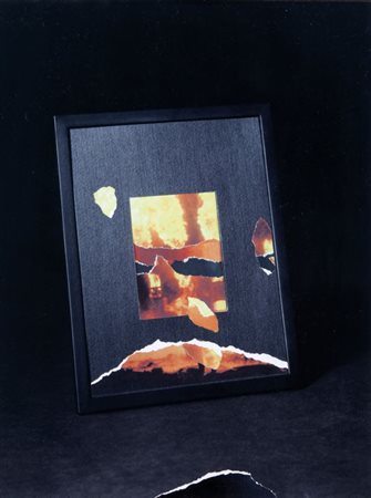 GIULIO PAOLINI (1940-) Fuori quadro 2013collage su tela cm 50x37,5firmato,...