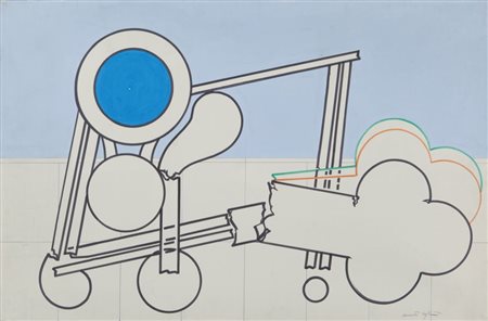 RENATO VOLPINI URBANI (1934-) Lottatore 1963tecnica mista su carta intelata...