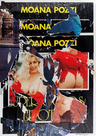 MIMMO ROTELLA (1918-2006) Super Erotica 2002collage e decollage su tela cm...