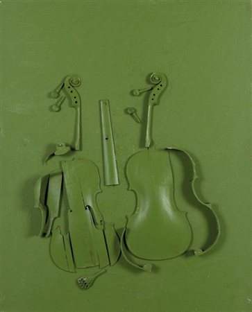 FERNANDEZ ARMAN (1928-2005) Senza titolo 2004acrilico e violino tagliato su...