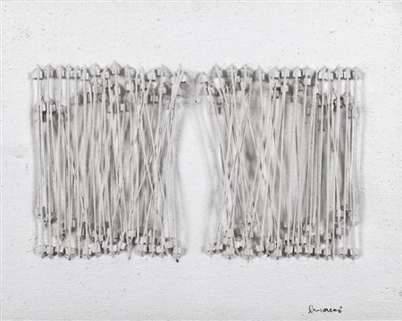 BRACCI CARLO (1935-2003) Bianco 190tecnica mista su tela cm 60x75firmato in...