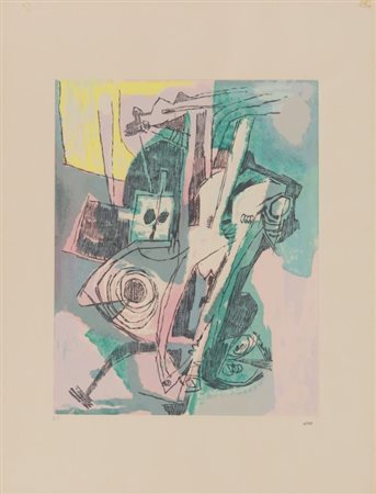 AFRO BASALDELLA (1912-1976) Astratto 1955serigrafia cm 63x47,5esemplare...