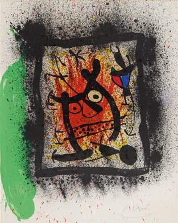 JOAN MIRO' (1893-1983) Senza titololitografia cm 55x44esemplare 37/100firmato...
