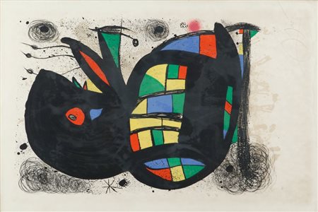 JOAN MIRO' (1893-1983) Personnage litografia cm 90x60esemplare 26/75firmato...