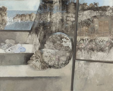 GIUSEPPE BANCHIERI (1927-1994) Finestra sul mare 1971olio su tela cm...