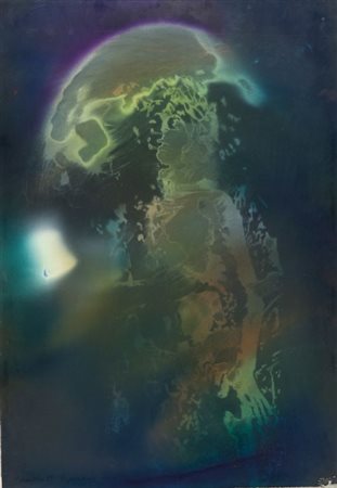 PAOLO BARATELLA (1935-2000) Apparizione sacra 1989smalto su carta cm...