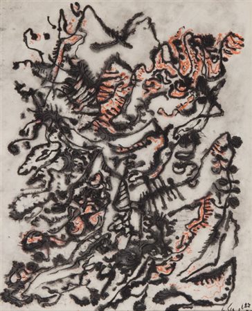 GUSTAVE SINGIER (1909-1984) Combat di Tancrede 1971acquerello su tela cm...