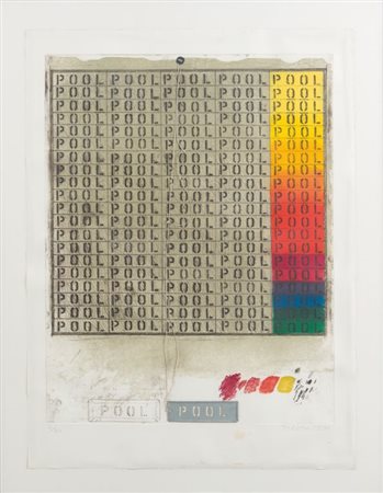JOE TILSON (1928-) Pool 1976incisione cm 105x75esemplare 2/80firmato e datato...