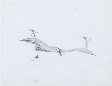 GABRIELE PICCO (1974-) Senza titolo matita su carta cm 20x27firmato e datato...