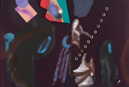 SERGIO DANGELO (1932-) Grido di aquila tecnica mista su tela cm 95x140firmato...