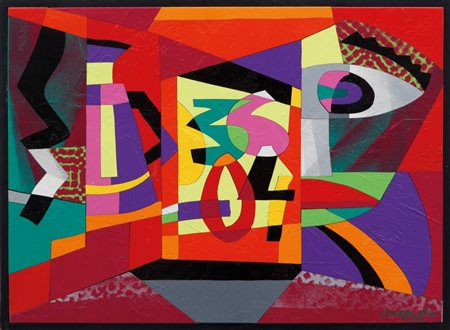 UGO NESPOLO (1941-) Gomme in filaacrilico su tavola cm 30x40firmato in basso...