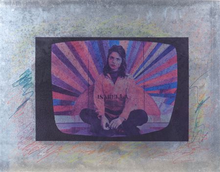 FRANCO ANGELI (1935-1988) Isabella 1972litografia a colori su carta cm...