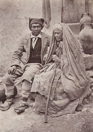 GIUSEPPE BRUNO (1836-1904) Philemon et Baucis, Taormina1880 circacarta salata...