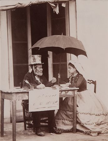 GIORGIO SOMMER (1834-1914) Lo scrivanofine '800stampa all'albumina, vintagecm...