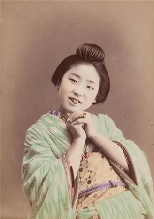 ANONIMO (-) Geishafine '800stampa all'albumina acquarellata a manocm...