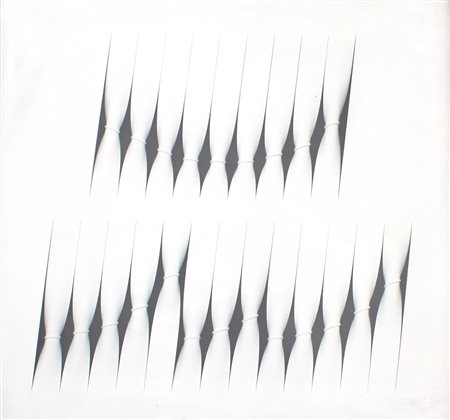 Gioppè Di Bella Trapani 1945 Linee fluttuanti 1988 Acrilico su doppia tela 60x60