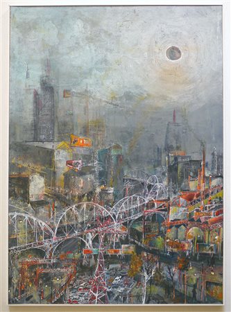 Gian Luigi Serravalli Ferrara 1949 Periferia 2000 Acrilico e tempera su...