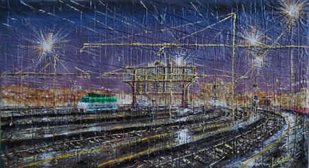 FRANCESCO OTTOBRE Formia (LT) 1956 Milano Centrale 2015 mista su tavola 50x91