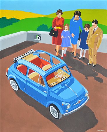 Marco Arduini REGGIO EMILIA 1959 500 BLU 2015 ACRILICO E TEMPERA SU TELA 60x50