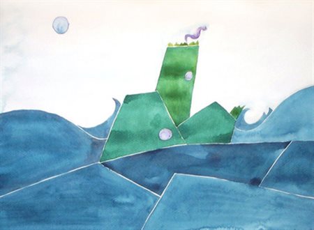 Leila Mariani San Donato Milanese 1970 Green island 2002 acquarello su carta...