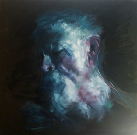 lucio chiorrini milano vecchio saggio 2016 olio su tela 80x80
