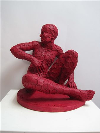 Paolo Camporese Padova 1961 Rabaramizziamoci 2011 Terracotta patinata 28x25