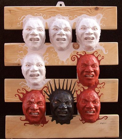 nunzio capece picerno 1954 Invasione 2016 terracotta ed acrilico su supporto...