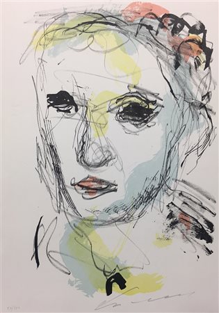 Ernesto Treccani Milano 1920 Volto Multiplo ed. 53/150 35x25