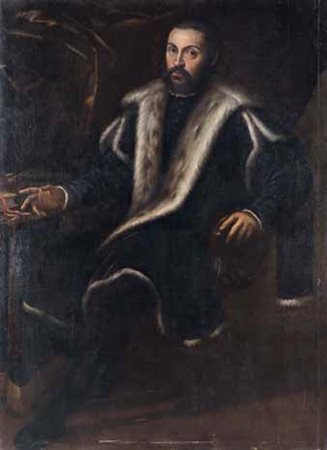 Scuola Veneta del XVII secolo RITRATTO MASCHILE olio su tela, cm 166x121