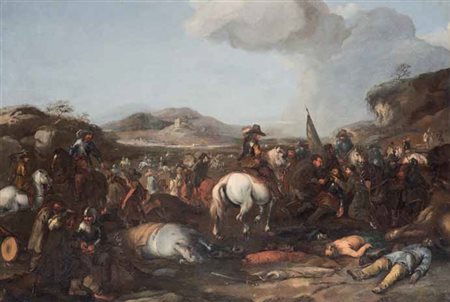 Pandolfo Reschi Danzica 1643 – Firenze 1699 BATTAGLIA olio su tela, cm 90x125