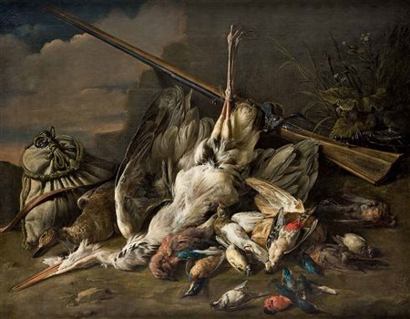 Adriaen van Utrecht Anversa 1599 – 1653 NATURA MORTA DI SELVAGGINA olio su...