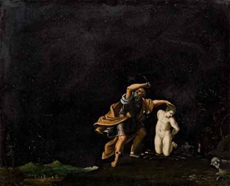 Scuola Veronese della metà del XVII secolo IL SACRIFICIO DI ISACCO olio su...