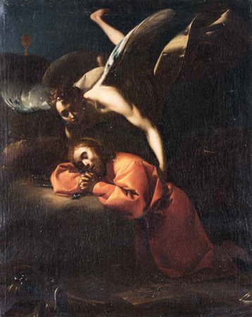 Bottega di Francesco Cairo CRISTO NELL’ORTO olio su tela, cm 72,5x58