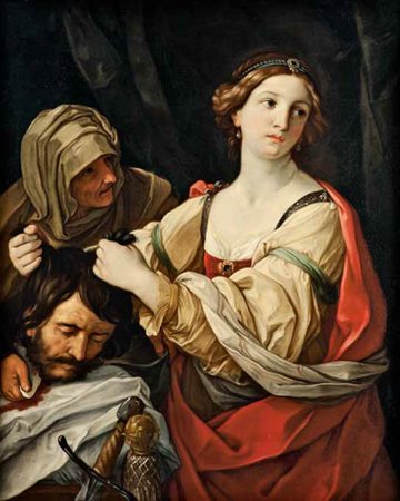 Scuola Emiliana del XVII secolo GIUDITTA CON LA TESTA DI OLOFERNE olio su...