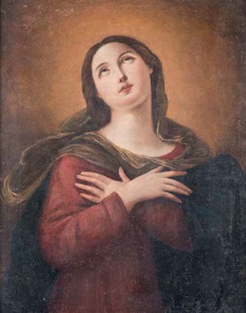 Scuola Emiliana del XVII secolo RITRATTO DELLA VERGINE olio su tela, cm 67x54